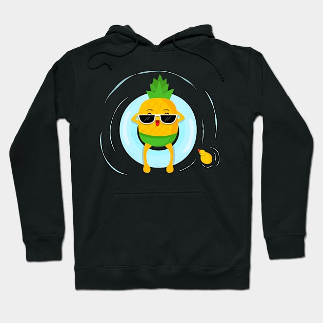 Summer Pineapple Artwork Design Hoodie by Utopia Shop